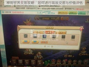 神将世界交易攻略：如何进行高效交易与价值评估