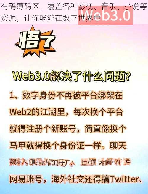 有码薄码区，覆盖各种影视、音乐、小说等资源，让你畅游在数字世界中