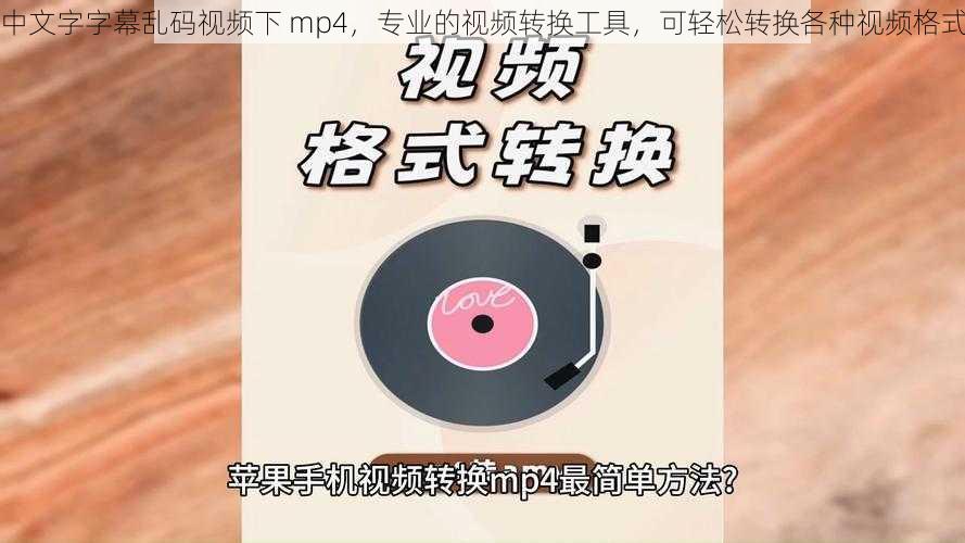 中文字字幕乱码视频下 mp4，专业的视频转换工具，可轻松转换各种视频格式