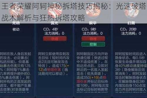 王者荣耀阿轲神秘拆塔技巧揭秘：光速破塔战术解析与狂热拆塔攻略