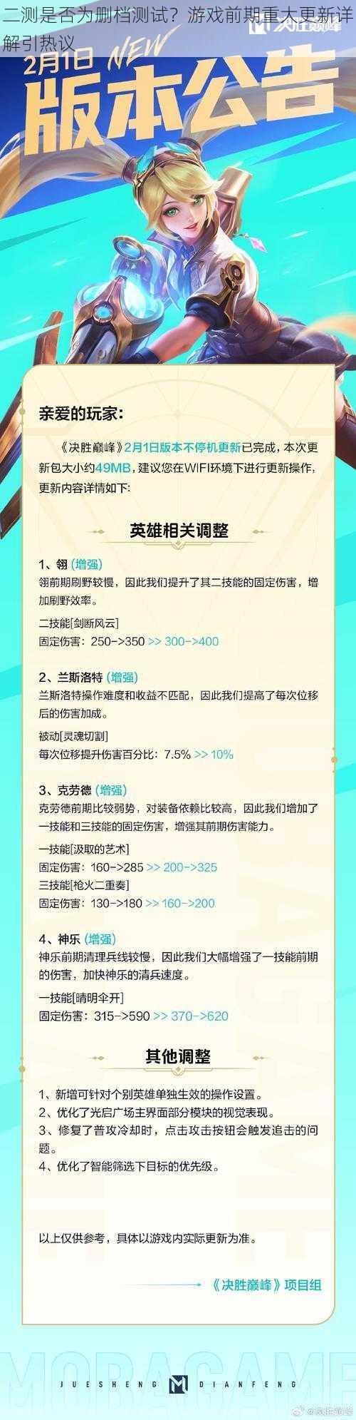 二测是否为删档测试？游戏前期重大更新详解引热议