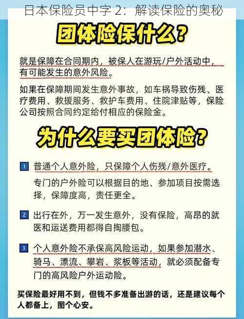 日本保险员中字 2：解读保险的奥秘