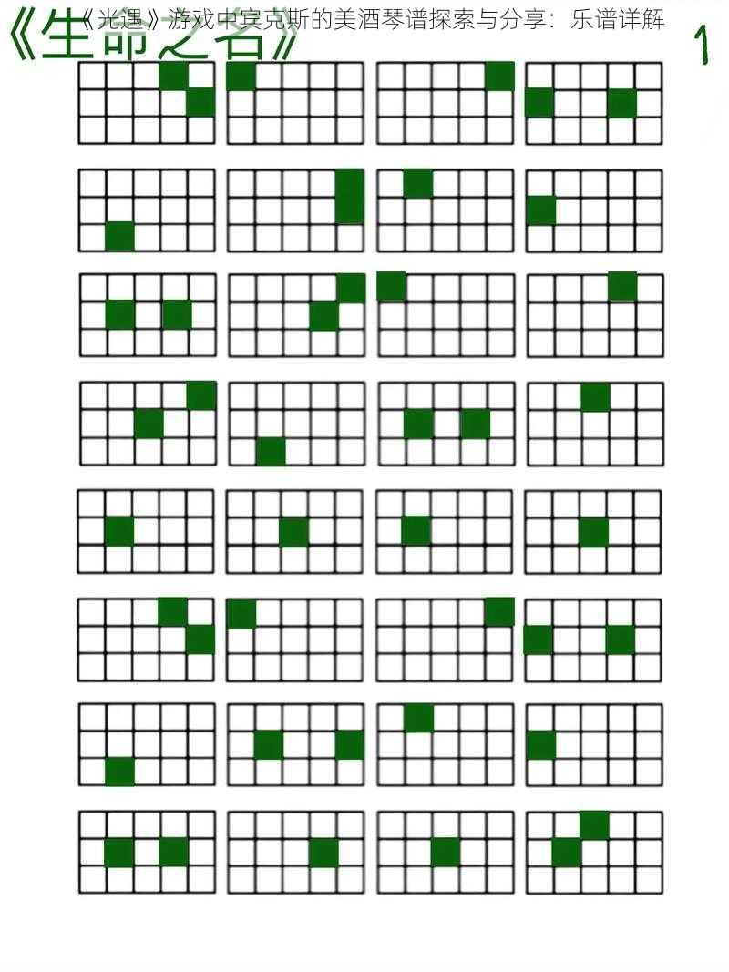 《光遇》游戏中宾克斯的美酒琴谱探索与分享：乐谱详解