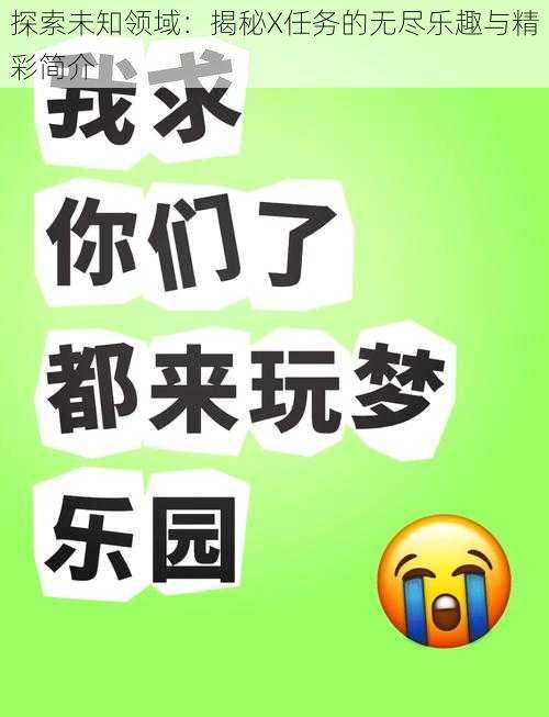 探索未知领域：揭秘X任务的无尽乐趣与精彩简介