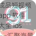 成品短视频 app 软件大全 ios——汇聚海量精彩短视频，满足你的娱乐需求