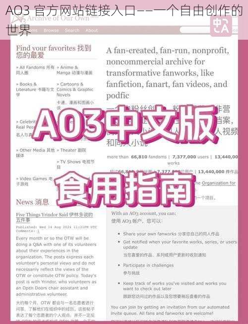 AO3 官方网站链接入口——一个自由创作的世界