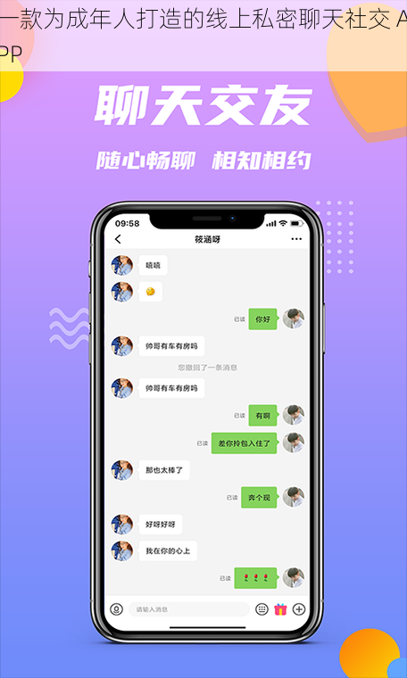 一款为成年人打造的线上私密聊天社交 APP