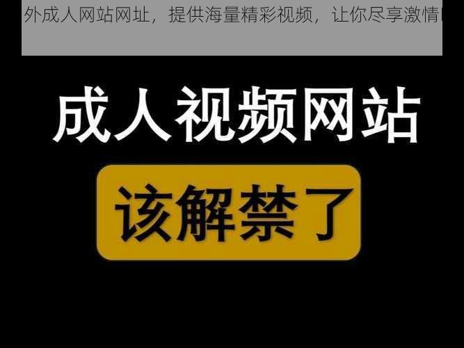 国外成人网站网址，提供海量精彩视频，让你尽享激情时刻