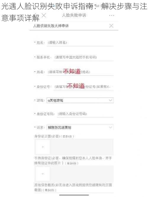 光遇人脸识别失败申诉指南：解决步骤与注意事项详解