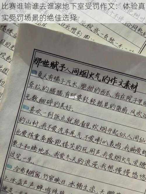 比赛谁输谁去谁家地下室受罚作文：体验真实受罚场景的绝佳选择