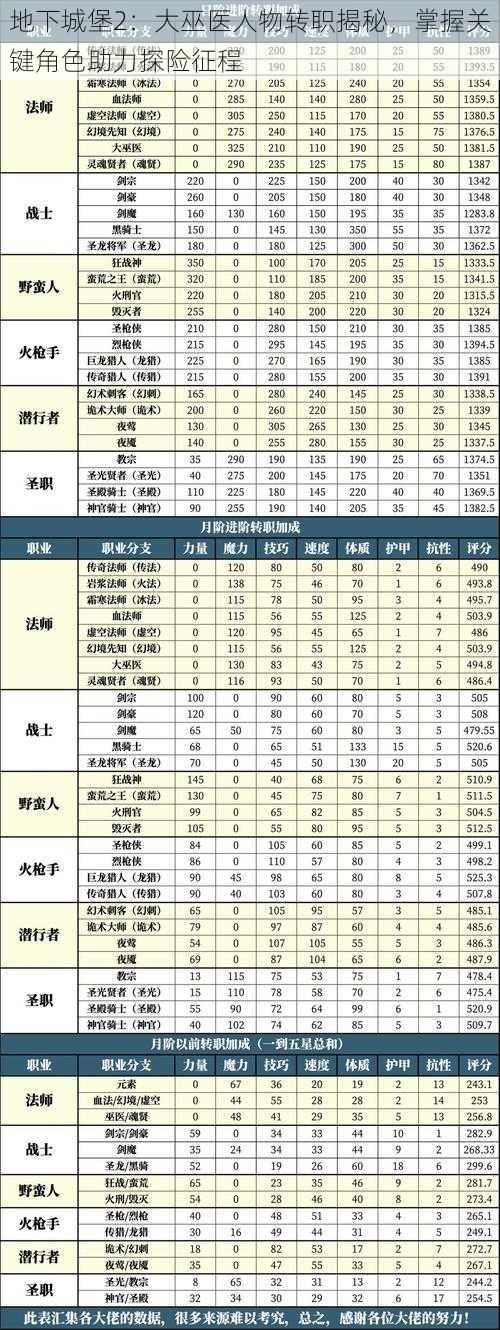 地下城堡2：大巫医人物转职揭秘，掌握关键角色助力探险征程