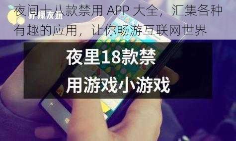 夜间十八款禁用 APP 大全，汇集各种有趣的应用，让你畅游互联网世界