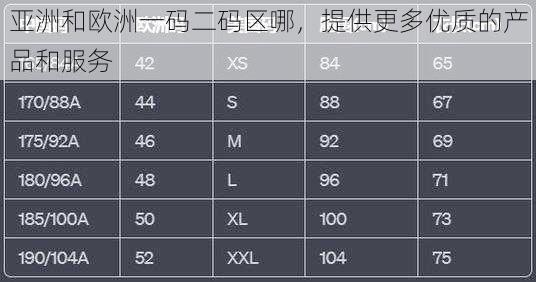 亚洲和欧洲一码二码区哪，提供更多优质的产品和服务