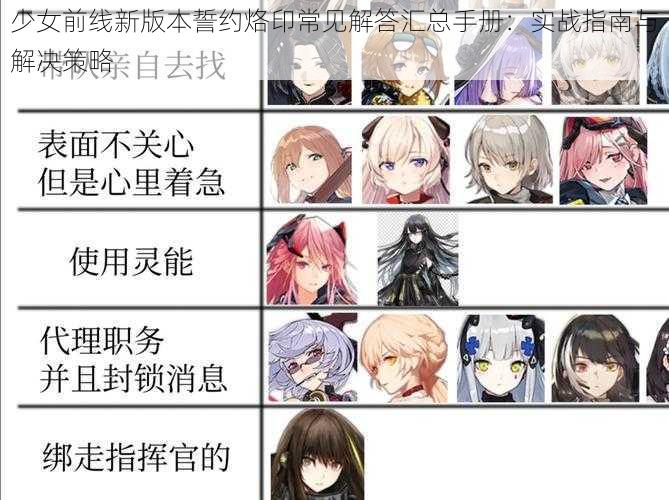 少女前线新版本誓约烙印常见解答汇总手册：实战指南与解决策略