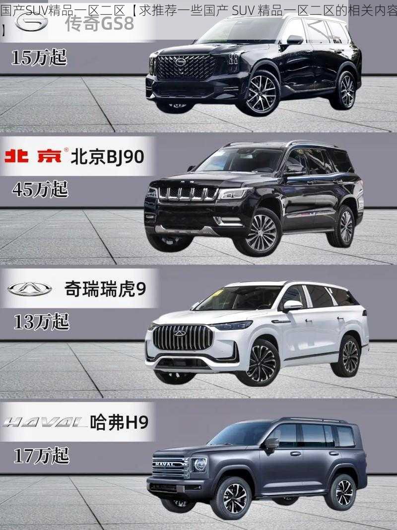 国产SUV精品一区二区【求推荐一些国产 SUV 精品一区二区的相关内容】