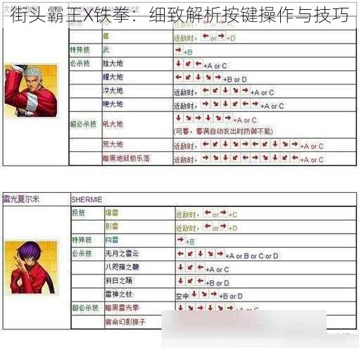 街头霸王X铁拳：细致解析按键操作与技巧