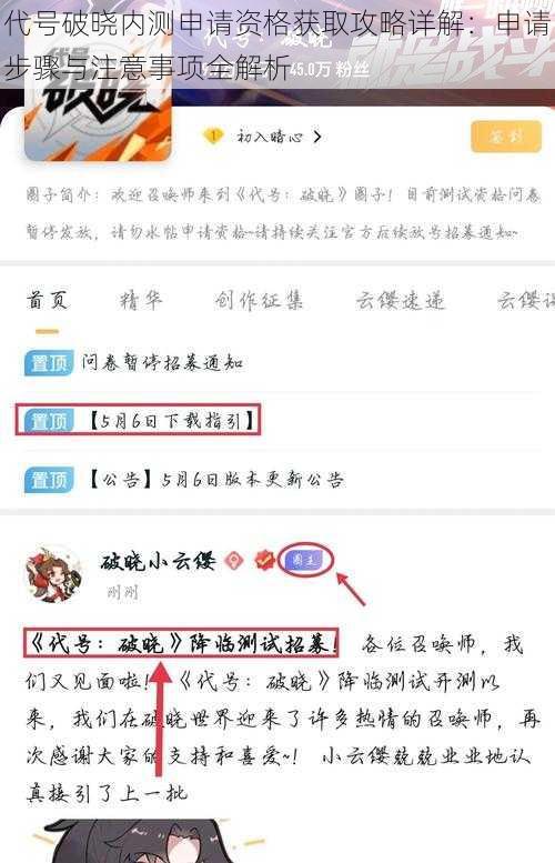 代号破晓内测申请资格获取攻略详解：申请步骤与注意事项全解析