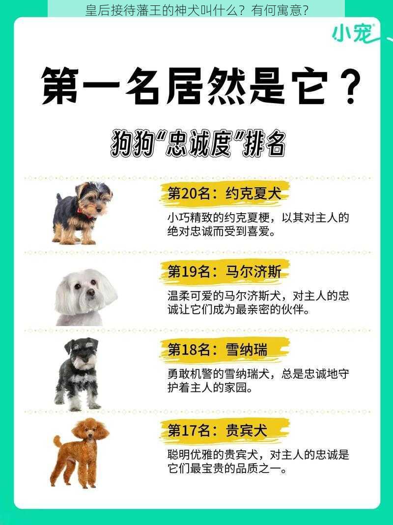 皇后接待藩王的神犬叫什么？有何寓意？