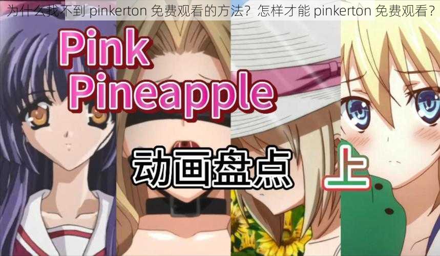 为什么找不到 pinkerton 免费观看的方法？怎样才能 pinkerton 免费观看？