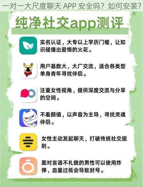 一对一大尺度聊天 APP 安全吗？如何安装？