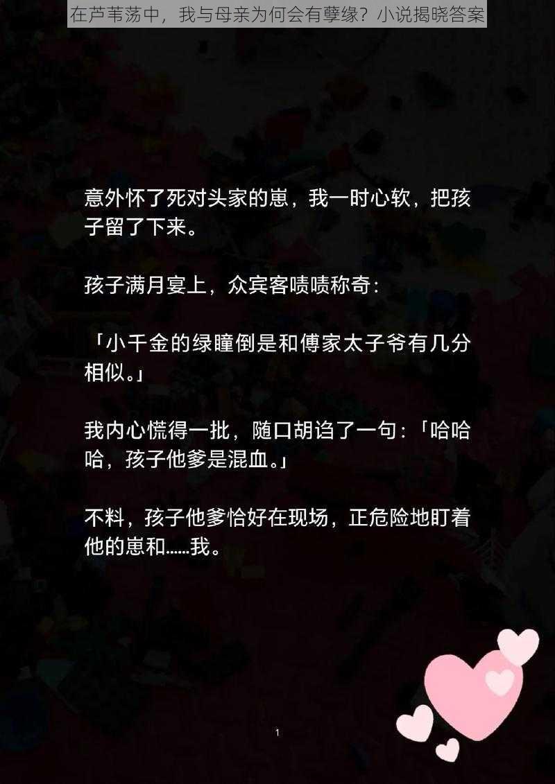 在芦苇荡中，我与母亲为何会有孽缘？小说揭晓答案